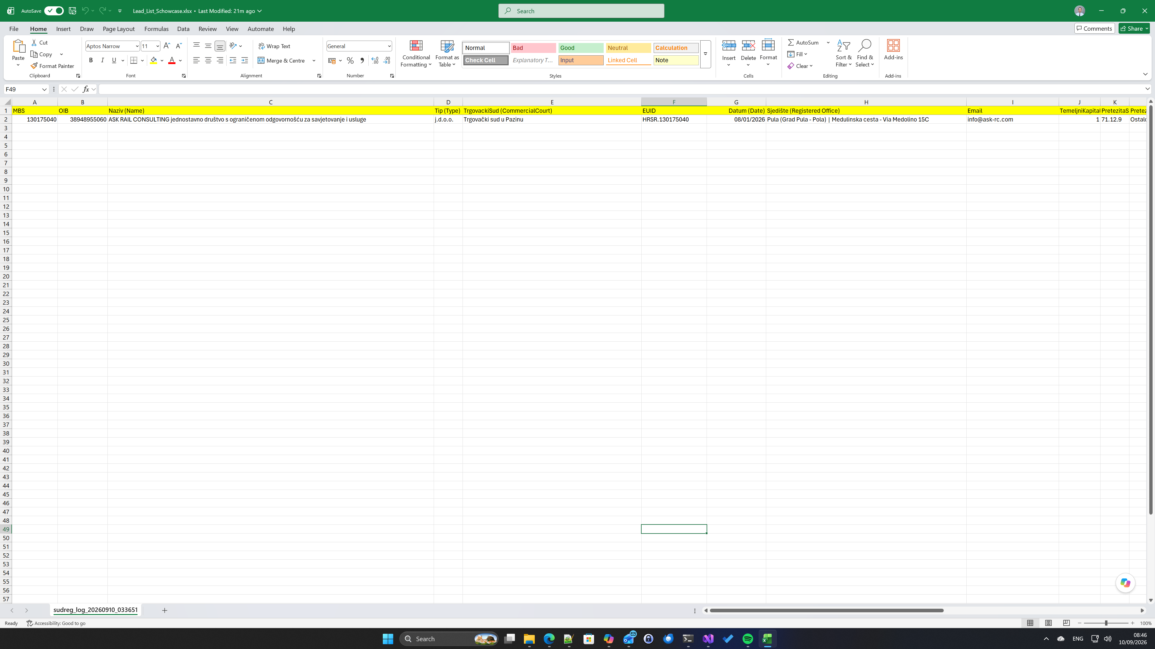 Sample of Lead Generation Data